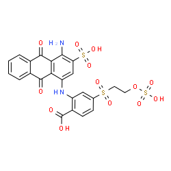 2-[(4-amino-9,10-dihydro-9,10-dioxo-3-sulfo-1-anthracenyl) amino]-4-[[2-(sulfooxy)ethyl]sulfonyl]-Benzoic acid structure