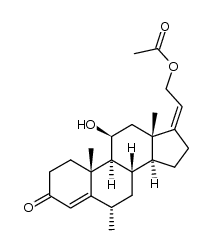 11beta,21-dihydroxy-6alpha-methylpregna-4,17(20)-dien-3-one 21-acetate structure