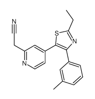 2-[4-[2-ethyl-4-(3-methylphenyl)-1,3-thiazol-5-yl]pyridin-2-yl]acetonitrile结构式