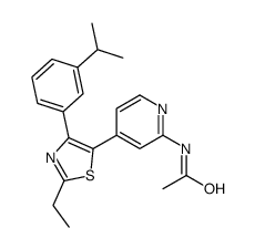 N-[4-[2-ethyl-4-(3-propan-2-ylphenyl)-1,3-thiazol-5-yl]pyridin-2-yl]acetamide结构式