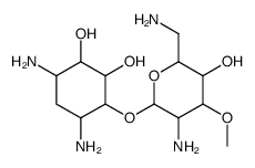 4,6-diamino-3-[3-amino-6-(aminomethyl)-5-hydroxy-4-methoxyoxan-2-yl]oxycyclohexane-1,2-diol结构式