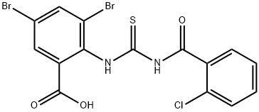 3,5-dibromo-2-[[[(2-chlorobenzoyl)amino]thioxomethyl]amino]-benzoic acid结构式