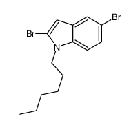 2,5-dibromo-1-hexylindole结构式