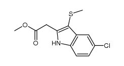 (5-chloro-3-methylsulfanyl-1H-indol-2-yl)-acetic acid methyl ester Structure