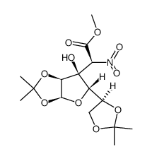 1,2:5,6-di-O-isopropylidene-3-C-[(R,S)-nitro(methoxycarbonyl)methyl]-α-D-allofuranose Structure