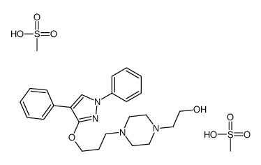 2-[4-[3-(1,4-diphenylpyrazol-3-yl)oxypropyl]piperazin-1-yl]ethanol,methanesulfonic acid Structure