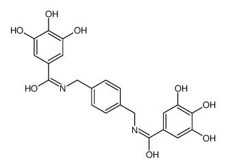 3,4,5-trihydroxy-N-[[4-[[(3,4,5-trihydroxybenzoyl)amino]methyl]phenyl]methyl]benzamide Structure