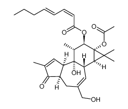 12-O-2Z-4E-OCTADIENOYL-4-DEOXYPHORBOL-13-ACETATE Structure