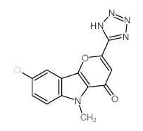 Pyrano(3,2-b)indol-4(5H)-one, 8-chloro-5-methyl-2-(1H-tetrazol-5-yl)-结构式