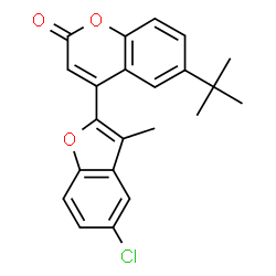 6-tert-butyl-4-(5-chloro-3-methyl-1-benzofuran-2-yl)-2H-chromen-2-one结构式