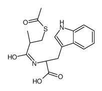 (2S)-2-[(3-acetylsulfanyl-2-methylpropanoyl)amino]-3-(1H-indol-3-yl)propanoic acid Structure