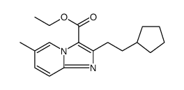 Imidazo[1,2-a]pyridine-3-carboxylic acid, 2-(2-cyclopentylethyl)-6-methyl-, ethyl ester Structure