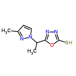 5-[1-(3-METHYL-PYRAZOL-1-YL)-ETHYL]-[1,3,4]-OXADIAZOLE-2-THIOL结构式