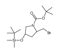 tert-butyl (2S,4R)-2-(bromomethyl)-4-[tert-butyl(dimethyl)silyl]oxypyrrolidine-1-carboxylate Structure