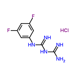 N-(3,5-Difluorophenyl)imidodicarbonimidic diamide hydrochloride (1:1)结构式