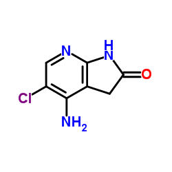 4-Amino-5-chloro-1,3-dihydro-2H-pyrrolo[2,3-b]pyridin-2-one结构式