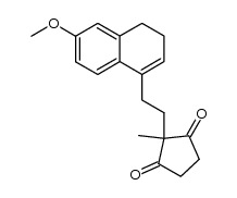 2-(2-(6-methoxy-3,4-dihydronaphthalen-1-yl)ethyl)-2-methylcyclopentane-1,3-dione结构式