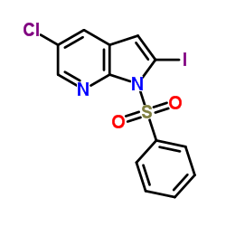 5-Chloro-2-iodo-1-(phenylsulfonyl)-1H-pyrrolo[2,3-b]pyridine Structure