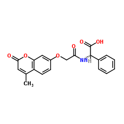 (2S)-({[(4-Methyl-2-oxo-2H-chromen-7-yl)oxy]-acetyl}amino)(phenyl)acetic acid结构式