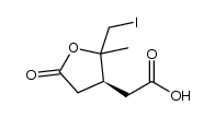 2-((3S)-2-(iodomethyl)-2-methyl-5-oxotetrahydrofuran-3-yl)acetic acid结构式