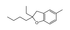 2-butyl-2-ethyl-5-methyl-3H-1-benzofuran结构式