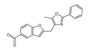 5-methyl-4-((5-nitrobenzofuran-2-yl)methyl)-2-phenyloxazole结构式