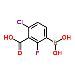 3-Carboxy-4-chloro-2-fluorophenylboronic acid结构式