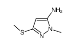 1-甲基-3-(甲硫基)-1H-吡唑-5-胺结构式