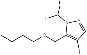 5-(butoxymethyl)-1-(difluoromethyl)-4-iodo-1H-pyrazole结构式