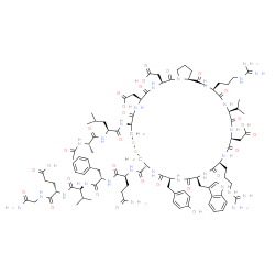 Ac-Ala-Leu-Cys-Asp-Asp-Pro-Arg-Val-Asp-Arg-Trp-Tyr-Cys-Gln-Phe-Val-Glu-Gly-NH2 (Disulfide bond)结构式