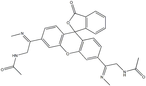 N,N'-[(3-Oxospiro[isobenzofuran-1(3H),9'-[9H]xanthene]-3',6'-diyl)bis[(methylimino)-2,1-ethanediyl]]bisacetamide Structure