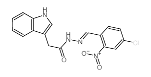 1H-Indole-3-aceticacid, 2-[(4-chloro-2-nitrophenyl)methylene]hydrazide structure