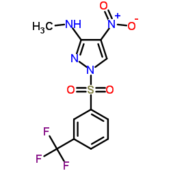 N-Methyl-4-nitro-1-{[3-(trifluoromethyl)phenyl]sulfonyl}-1H-pyrazol-3-amine Structure