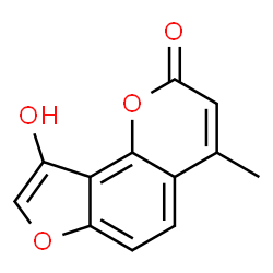 2H-Furo[2,3-h]-1-benzopyran-2-one, 9-hydroxy-4-methyl- (9CI) Structure