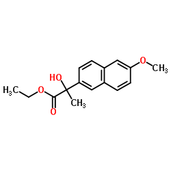 (R,S)-ethyl 2-hydroxy-2-(6-methoxy-2-naphthyl)propionate结构式