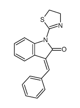 1-(4,5-Dihydro-thiazol-2-yl)-3-[1-phenyl-meth-(Z)-ylidene]-1,3-dihydro-indol-2-one Structure