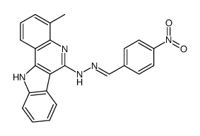 N-(4-Methyl-11H-indolo[3,2-c]quinolin-6-yl)-N'-[1-(4-nitro-phenyl)-meth-(E)-ylidene]-hydrazine结构式