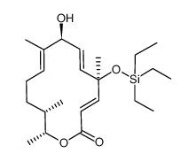 (3E,5R,6E,8S,9E,13S,14R)-8-hydroxy-5,9,13,14-tetramethyl-5-((triethylsilyl)oxy)oxacyclotetradeca-3,6,9-trien-2-one结构式