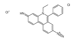 3-amino-5-ethyl-6-phenylphenanthridin-5-ium-8-diazonium,dichloride Structure