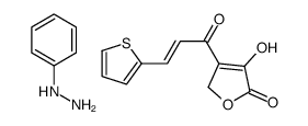 4-hydroxy-3-[(E)-3-thiophen-2-ylprop-2-enoyl]-2H-furan-5-one,phenylhydrazine Structure