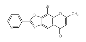 4-Bromo-6-methyl-2-(3-pyridinyl)-8H-chromeno[6,7-d][1,3]oxazol-8-one结构式