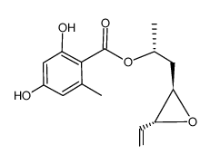 (R)-1-((2R,3R)-3-vinyloxiran-2-yl)propan-2-yl 2,4-dihydroxy-6-methylbenzoate结构式