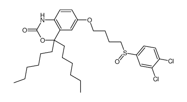 6-[4-(3,4-dichloro-phenylsulfinyl)-butoxy]-4,4-di-n-hexyl-4H-3,1-benzoxazin-2-one Structure