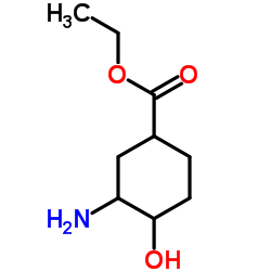 Ethyl 3-amino-4-hydroxycyclohexanecarboxylate结构式