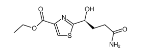 4-Ethoxycarbonyl-2-(3'-carbamoyl-1-(S)-hydroxy-prop-1'-yl)thiazole结构式