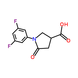 1-(3,5-Difluorophenyl)-5-oxo-3-pyrrolidinecarboxylic acid结构式