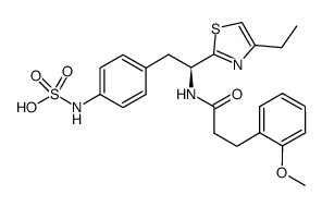 (S)-4-(2-(4-ethylthiazol-2-yl)-2-(3-(2-methoxyphenyl)propanamido)ethyl)phenylsulfamic acid Structure
