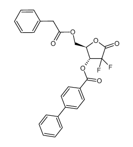 D-erythro-2-deoxy-2,2-difluoro-furanose-1-oxo-5-phenylacetyl-3-(4-phenyl)benzoate Structure