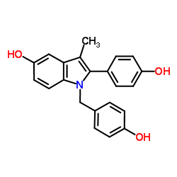 1-(4-Hydroxybenzyl)-2-(4-hydroxyphenyl)-3-methyl-1H-indol-5-ol structure