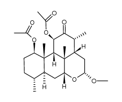 1β,11β-diacetoxy-16α-methoxy-9β-picrasan-12-one结构式